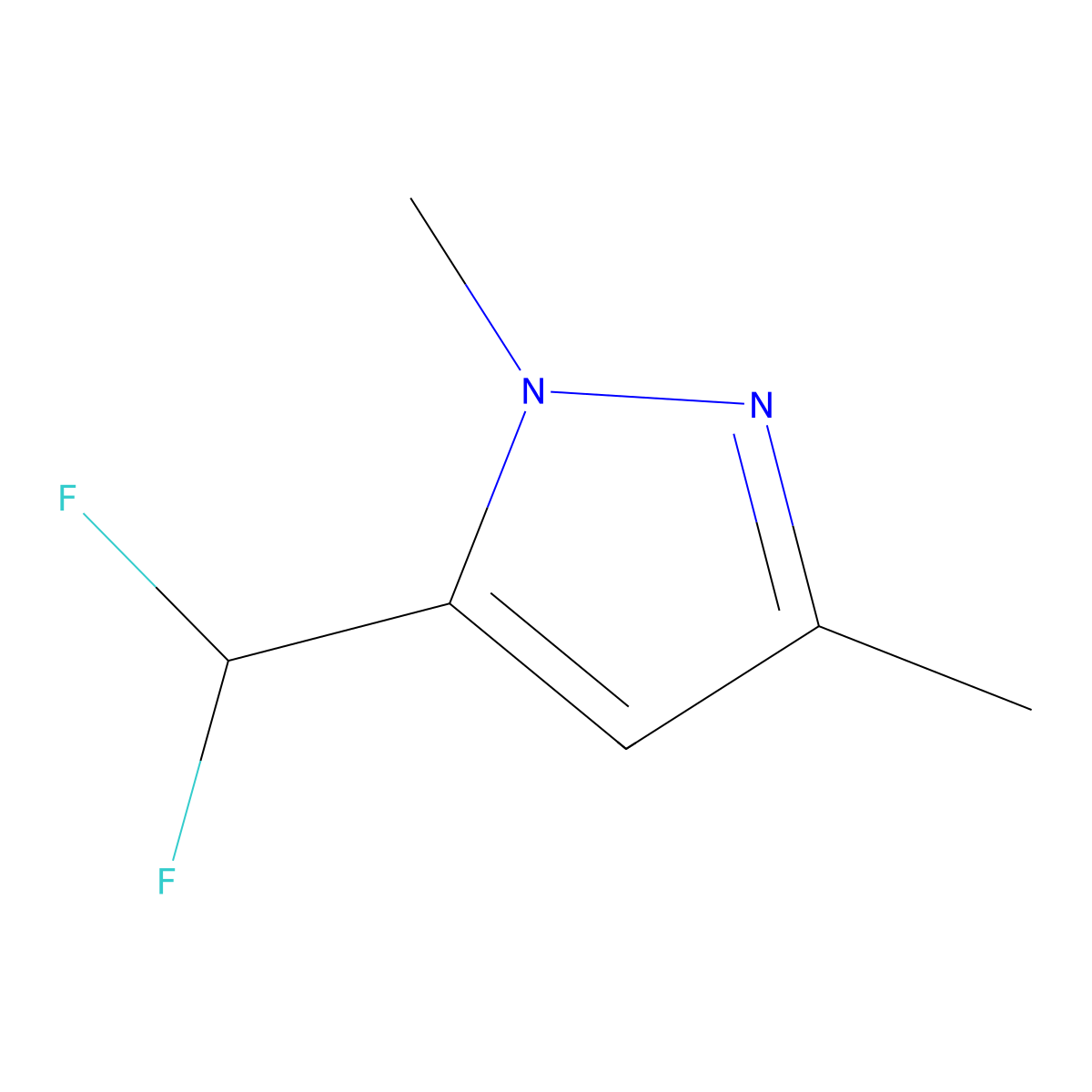 5-(Difluoromethyl)-1,3-dimethyl-1H-pyrazole molecular structure, CAS 1807822-40-7