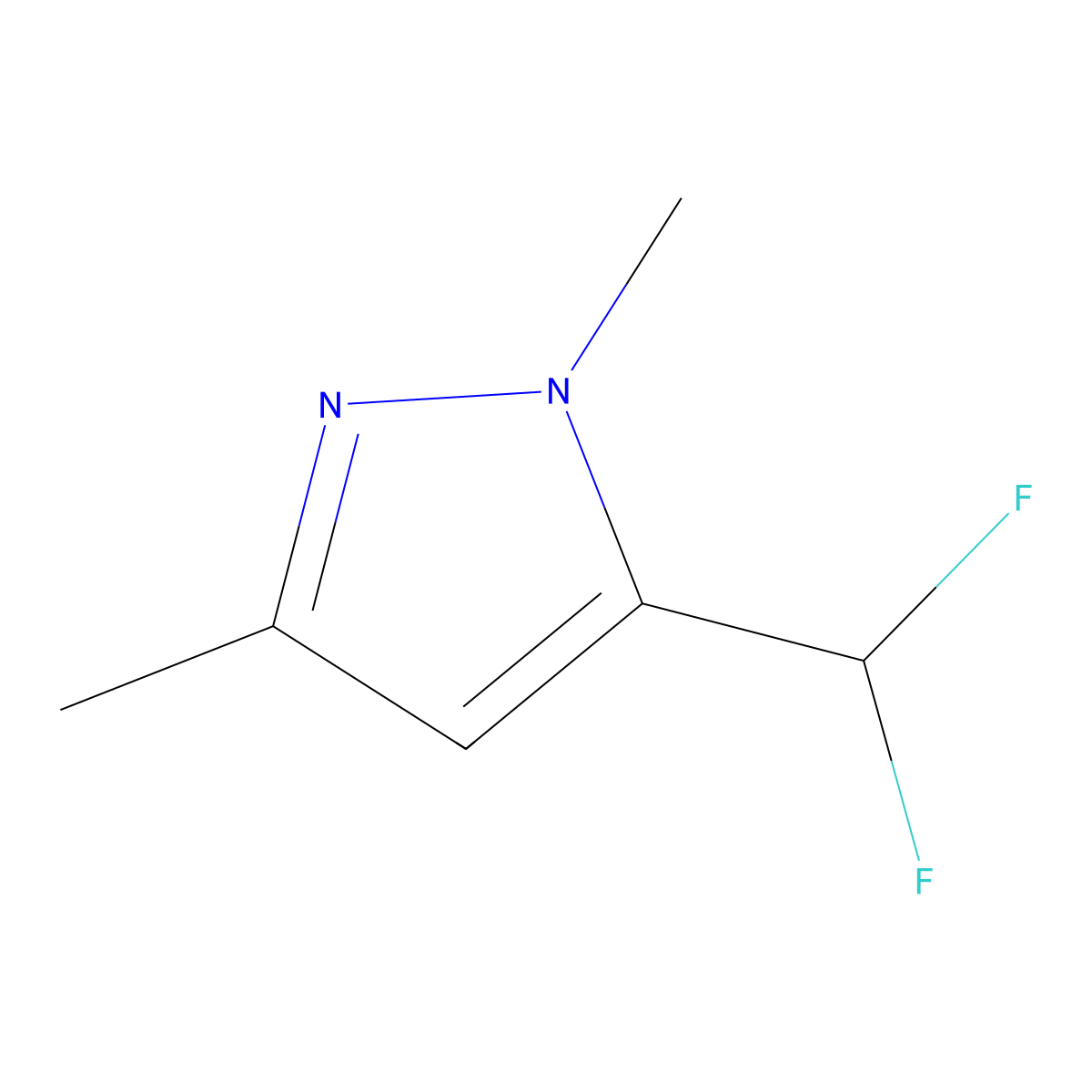 5-(Difluoromethyl)-1,3-dimethyl-1H-pyrazole molecular structure, CAS 1807822-40-7