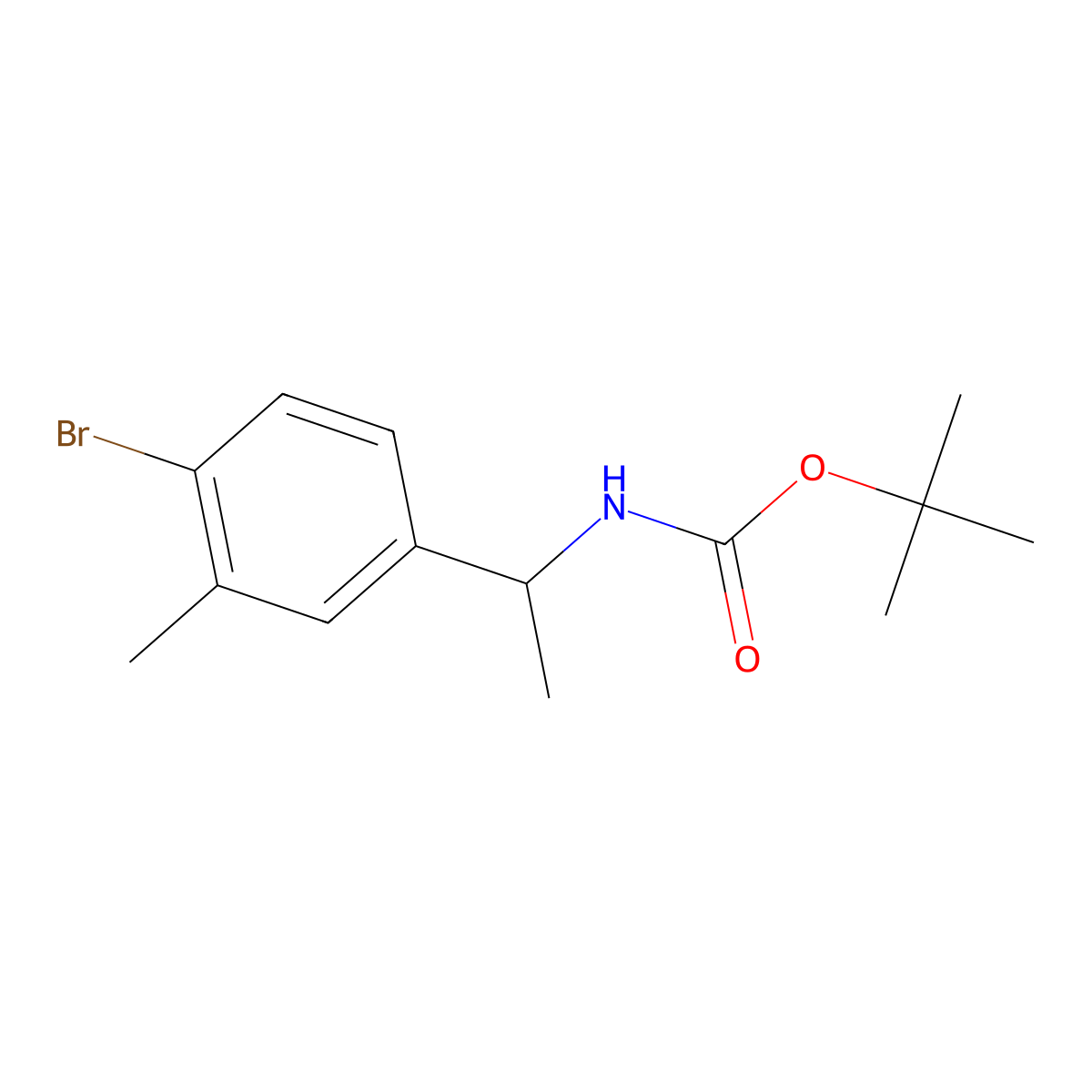 tert-butyl N-[(1S)-1-(4-bromo-3-methylphenyl)ethyl]carbamate molecular structure, CAS 1807849-03-1