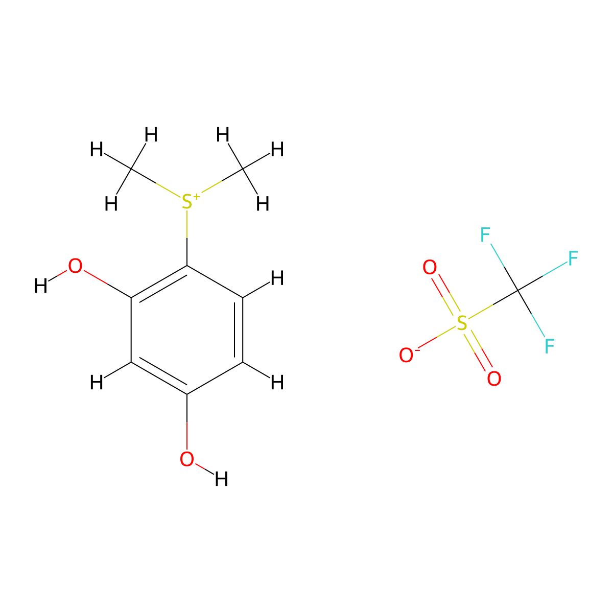 Dimethyl-2,4-dihydroxyphenylsulfonium triflate molecular structure, CAS 180787-54-6
