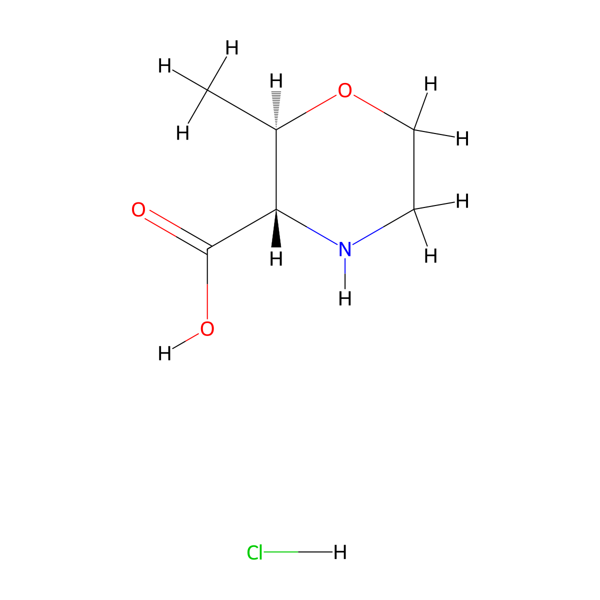 trans-2-Methylmorpholine-3-carboxylic acid hydrochloride molecular structure, CAS 1807882-36-5