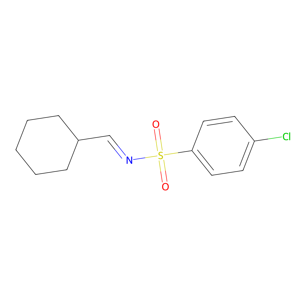 4-chloro-N-(cyclohexylmethylidene)benzene-1-sulfonamide molecular structure, CAS 1807884-99-6