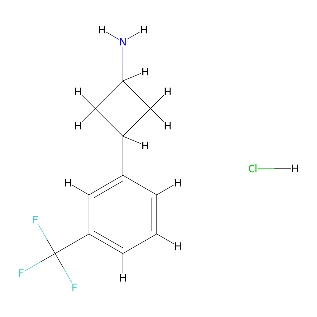 (1r,3r)-3-[3-(Trifluoromethyl)phenyl]cyclobutan-1-amine hydrochloride molecular structure, CAS 1807885-07-9