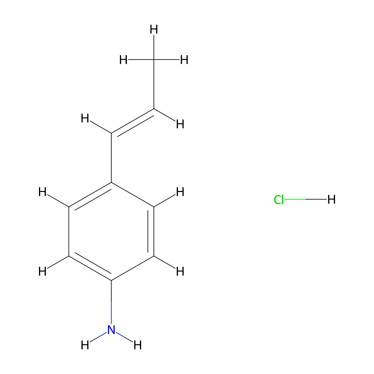 4-(Prop-1-en-1-yl)aniline hydrochloride molecular structure, CAS 1807885-14-8