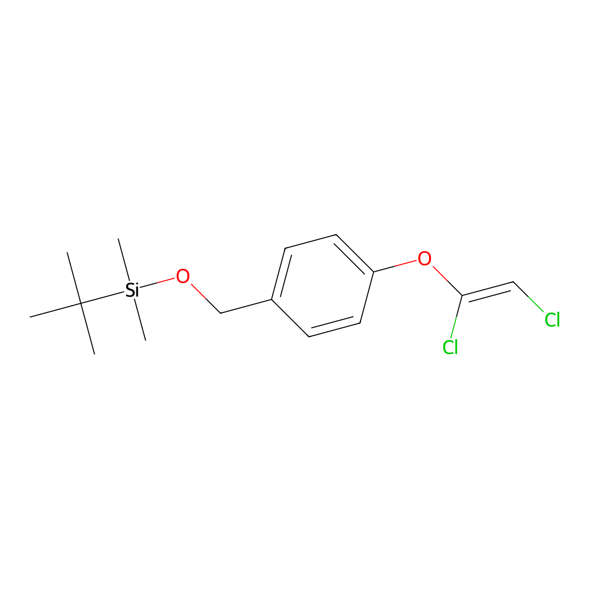 tert-Butyl({4-[(1,2-dichloroethenyl)oxy]phenyl}methoxy)dimethylsilane molecular structure, CAS 1807885-18-2