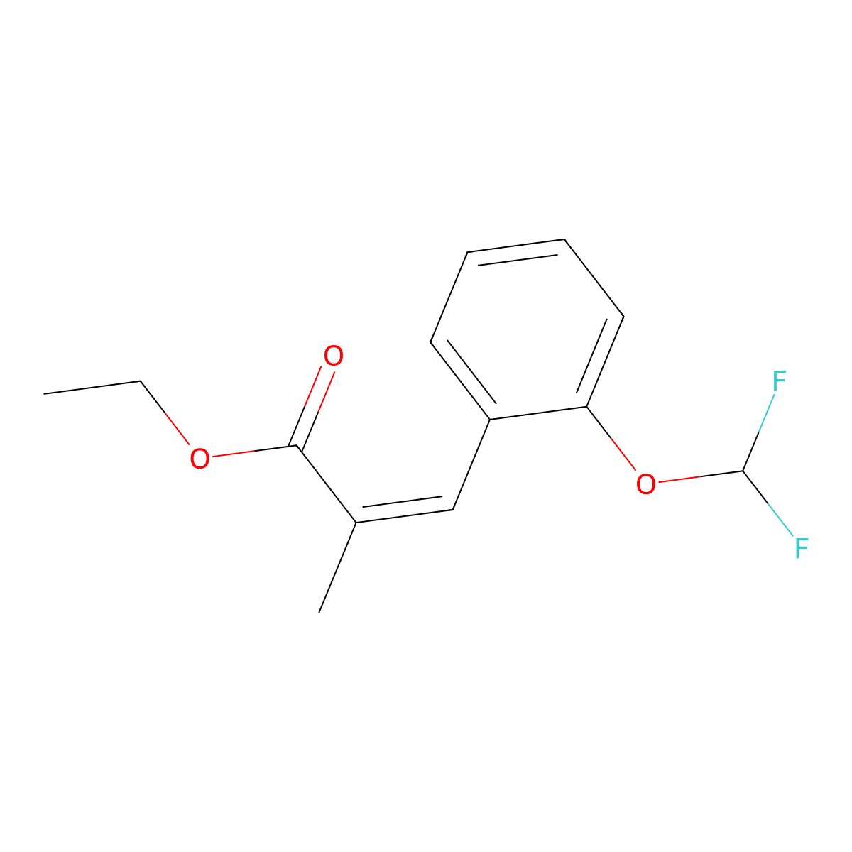 Ethyl 3-[2-(difluoromethoxy)phenyl]-2-methylprop-2-enoate molecular structure, CAS 1807885-23-9