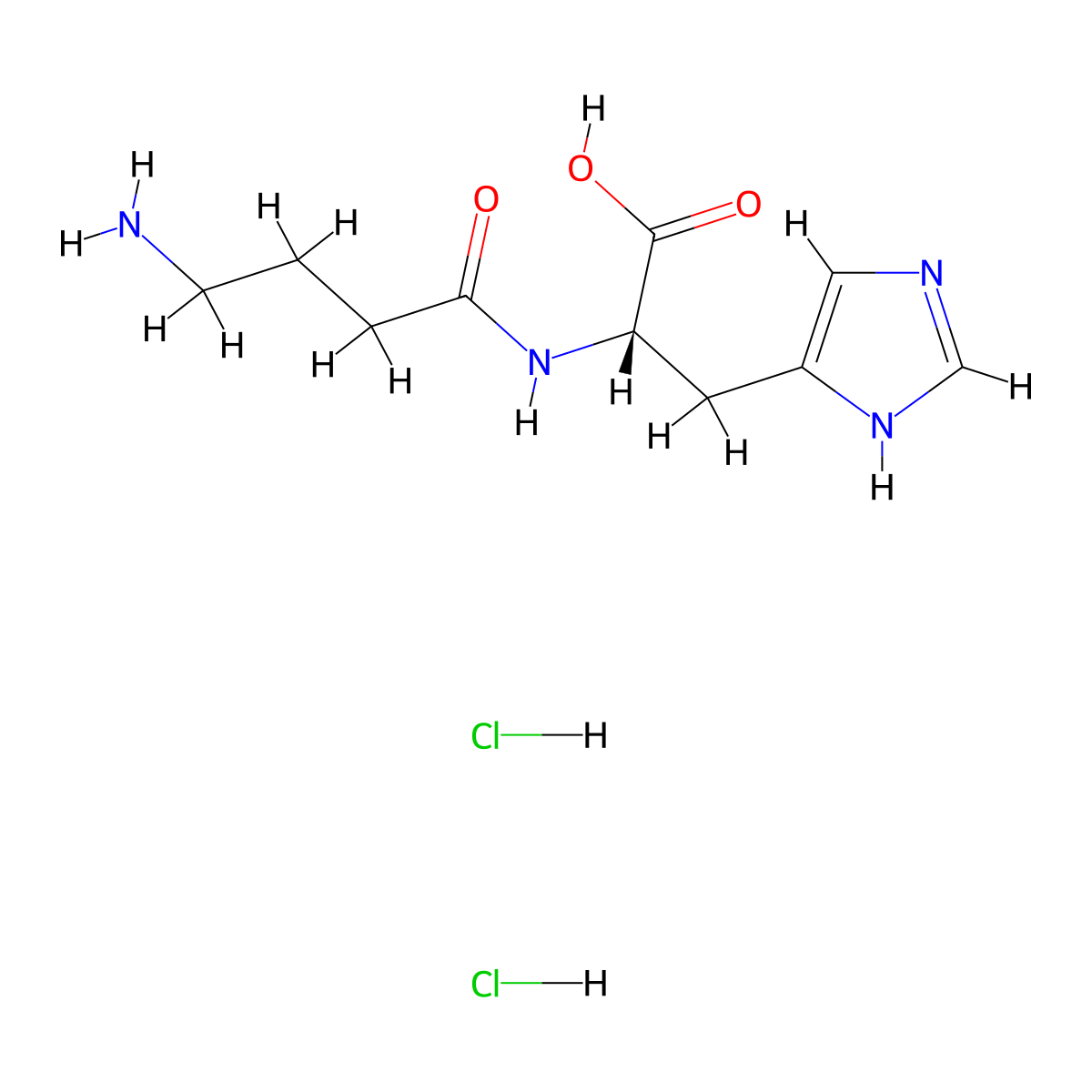 (2S)-2-(4-aminobutanamido)-3-(1H-imidazol-4-yl)propanoic acid dihydrochloride molecular structure, CAS 1807885-26-2