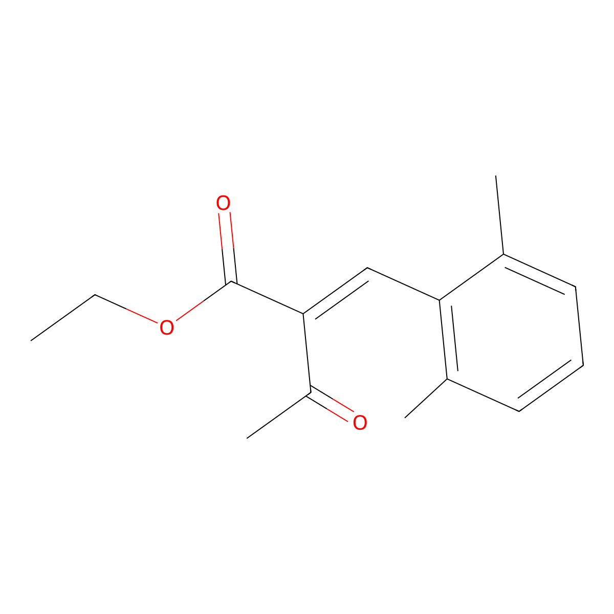 Ethyl 2-[(2,6-dimethylphenyl)methylidene]-3-oxobutanoate molecular structure, CAS 1807887-88-2