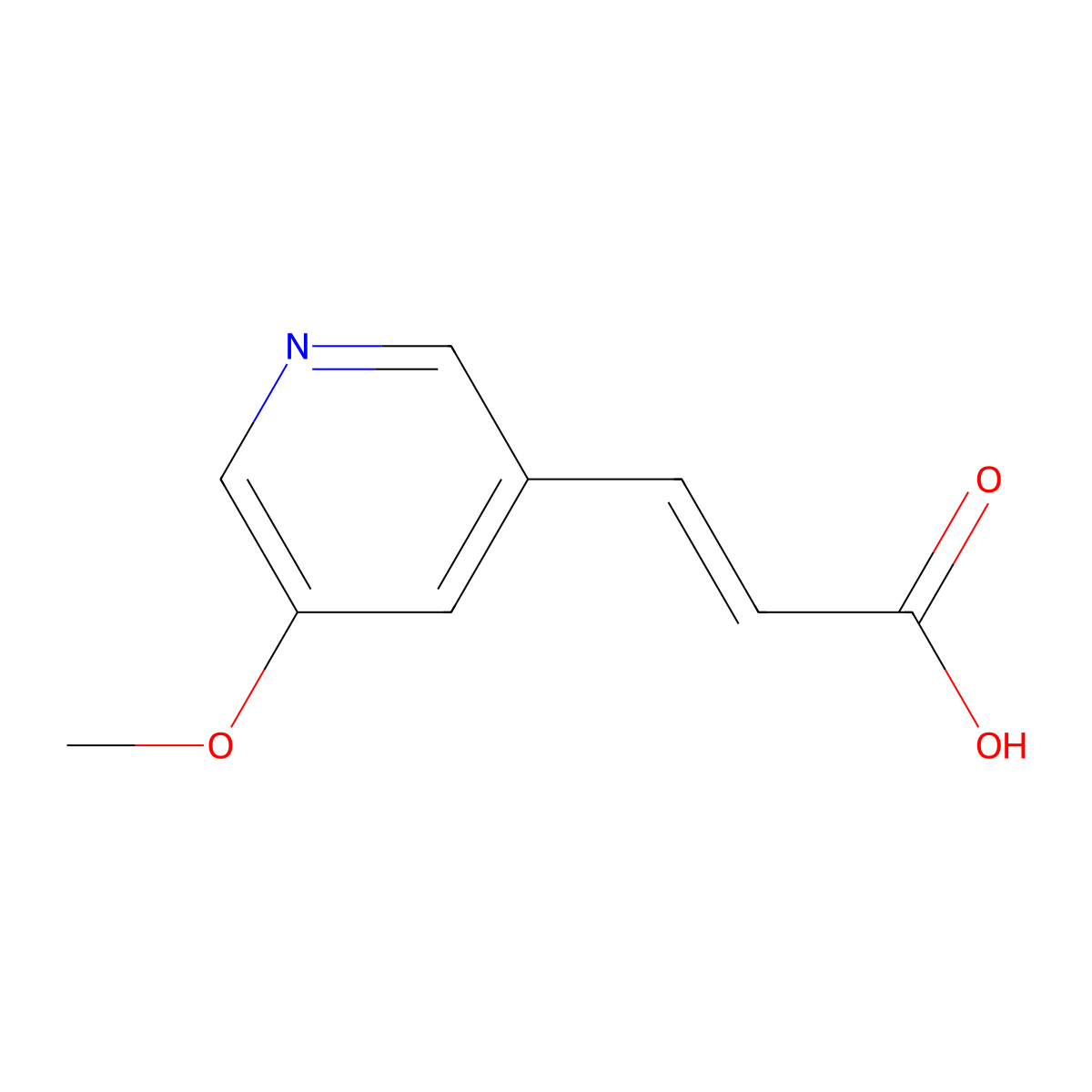 3-(5-Methoxy-3-pyridinyl)prop-2-enoic acid molecular structure, CAS 1807887-93-9
