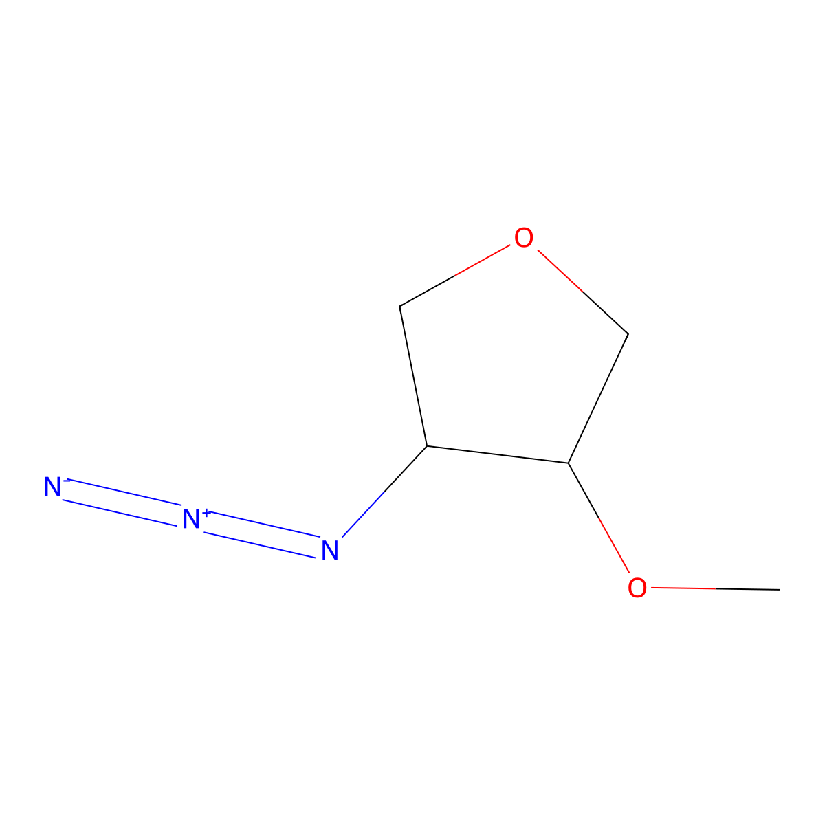 (3R,4S)-3-azido-4-methoxyoxolane molecular structure, CAS 1807887-96-2