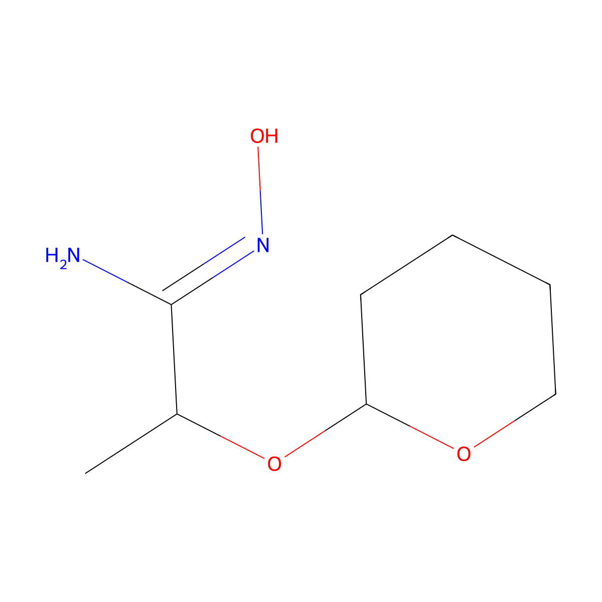 N'-Hydroxy-2-(oxan-2-yloxy)propanimidamide molecular structure, CAS 1807888-12-5