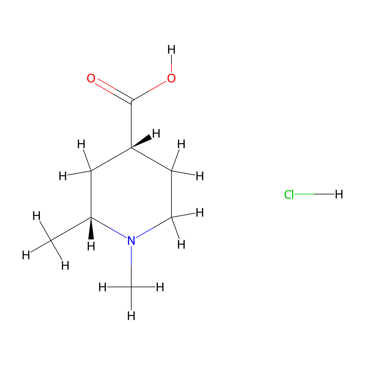 Rel-(2R,4R)-1,2-dimethylpiperidine-4-carboxylic acid hydrochloride molecular structure, CAS 1807890-96-5