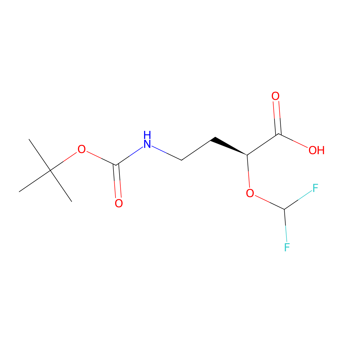 (S)-4-((tert-Butoxycarbonyl)amino)-2-(difluoromethoxy)butanoic acid molecular structure, CAS 1807891-02-6