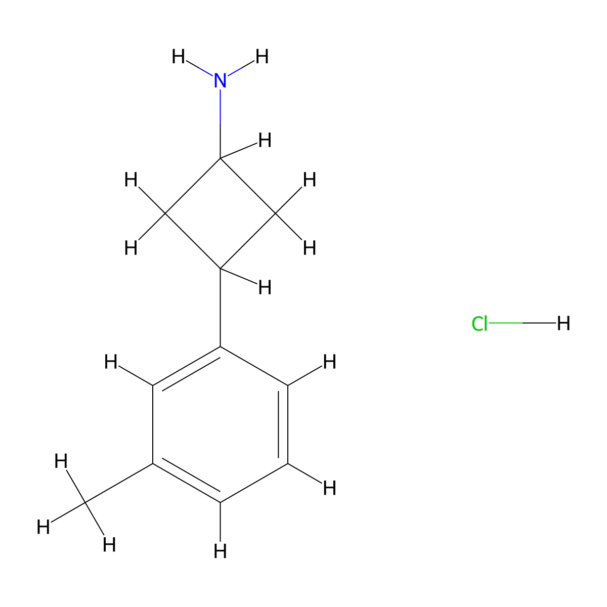 3-(3-Methylphenyl)cyclobutan-1-amine hydrochloride molecular structure, CAS 1807891-10-6