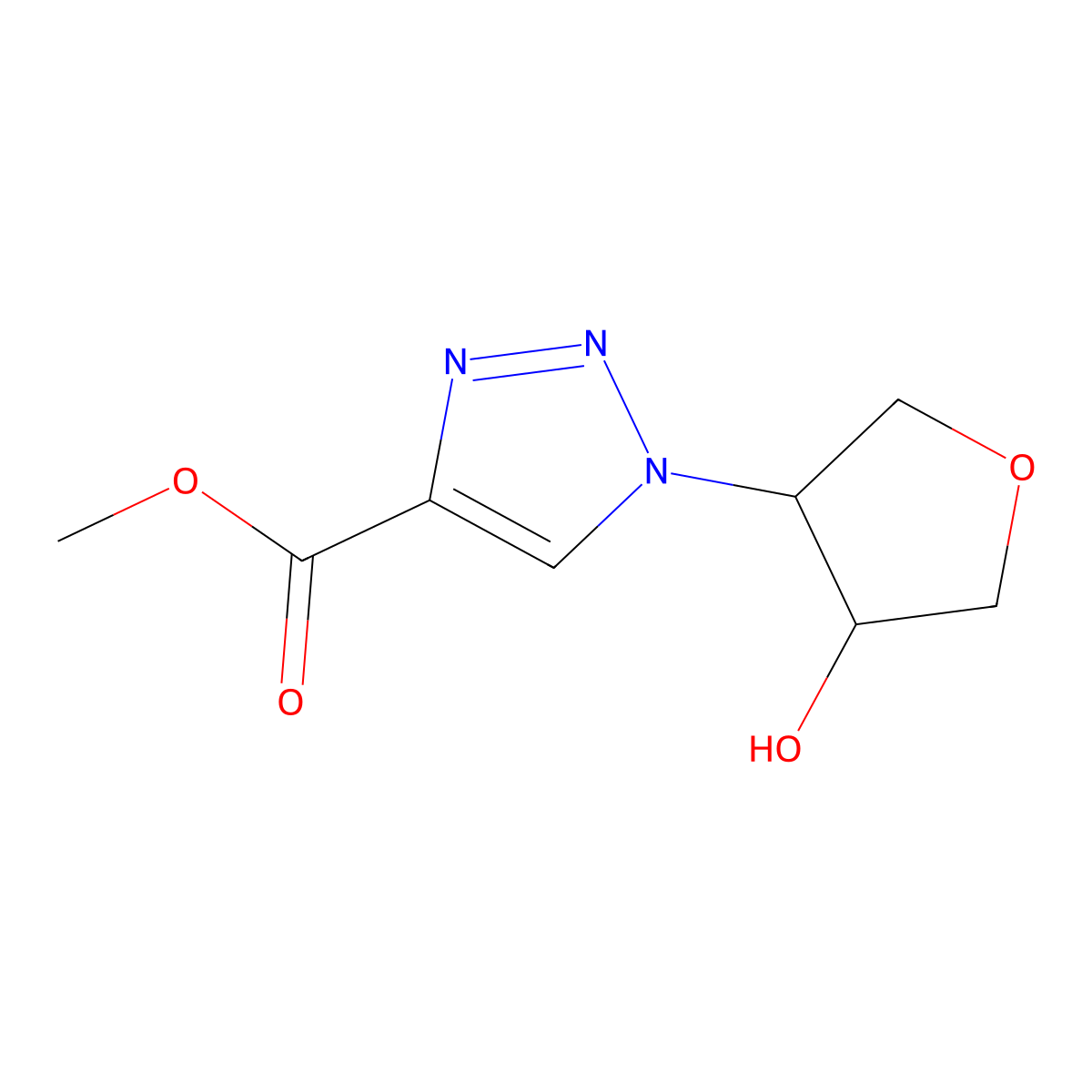 rac-methyl 1-((3R,4S)-4-hydroxyoxolan-3-yl)-1H-1,2,3-triazole-4-carboxylate molecular structure, CAS 1807891-13-9