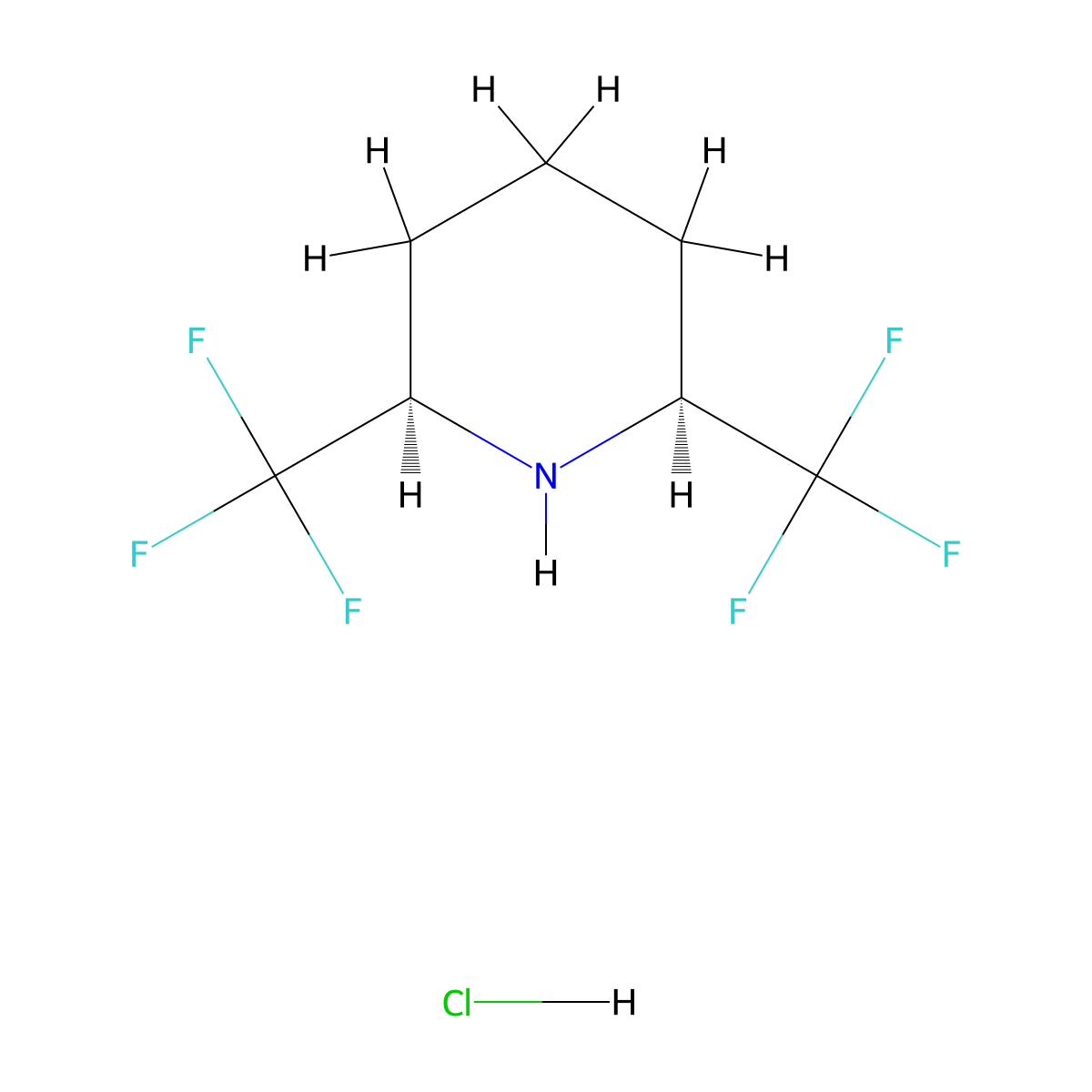 (2R,6S)-2,6-bis(trifluoromethyl)piperidine hydrochloride molecular structure, CAS 1807891-17-3