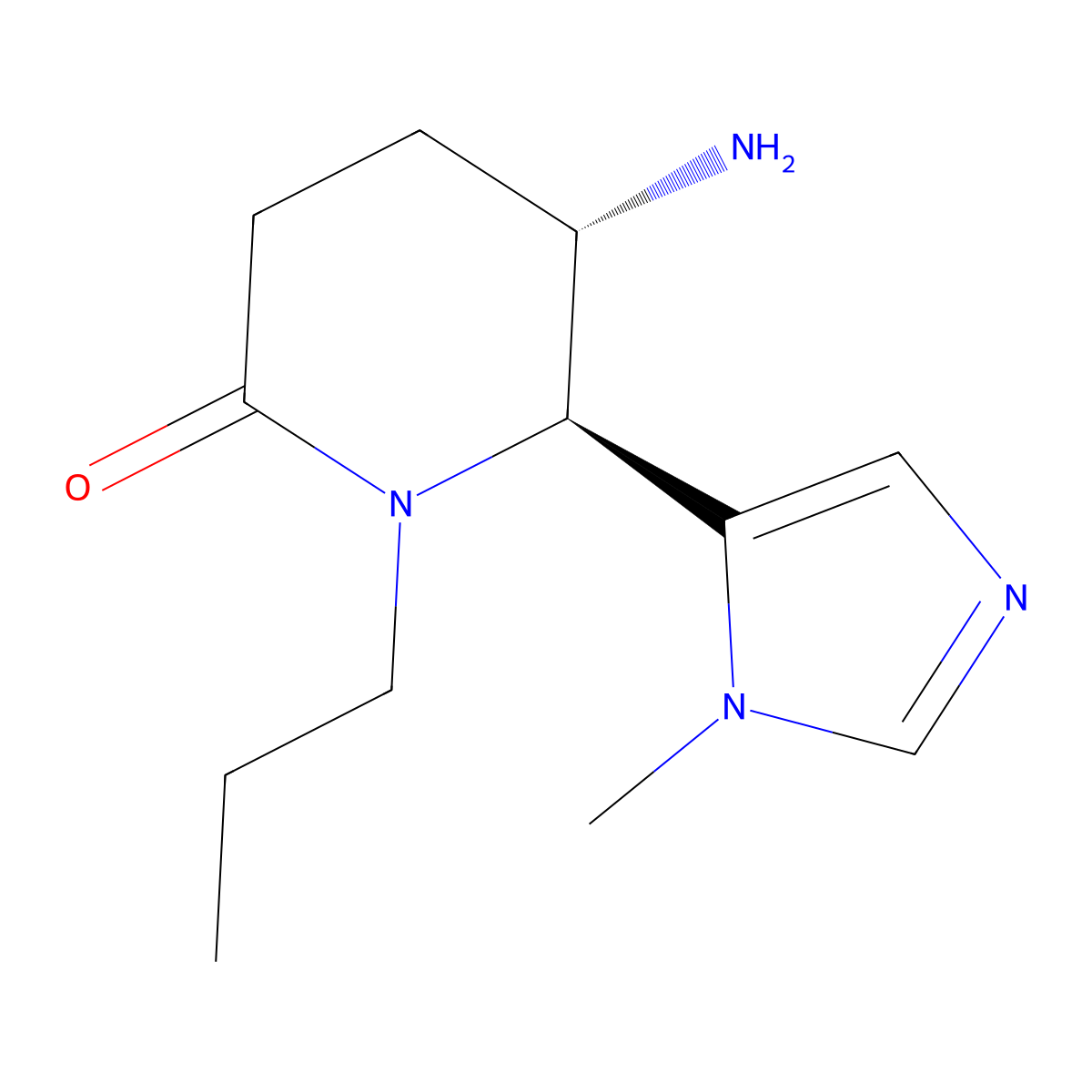 (5S,6S)-5-Amino-6-(3-methylimidazol-4-yl)-1-propylpiperidin-2-one molecular structure, CAS 1807895-93-7