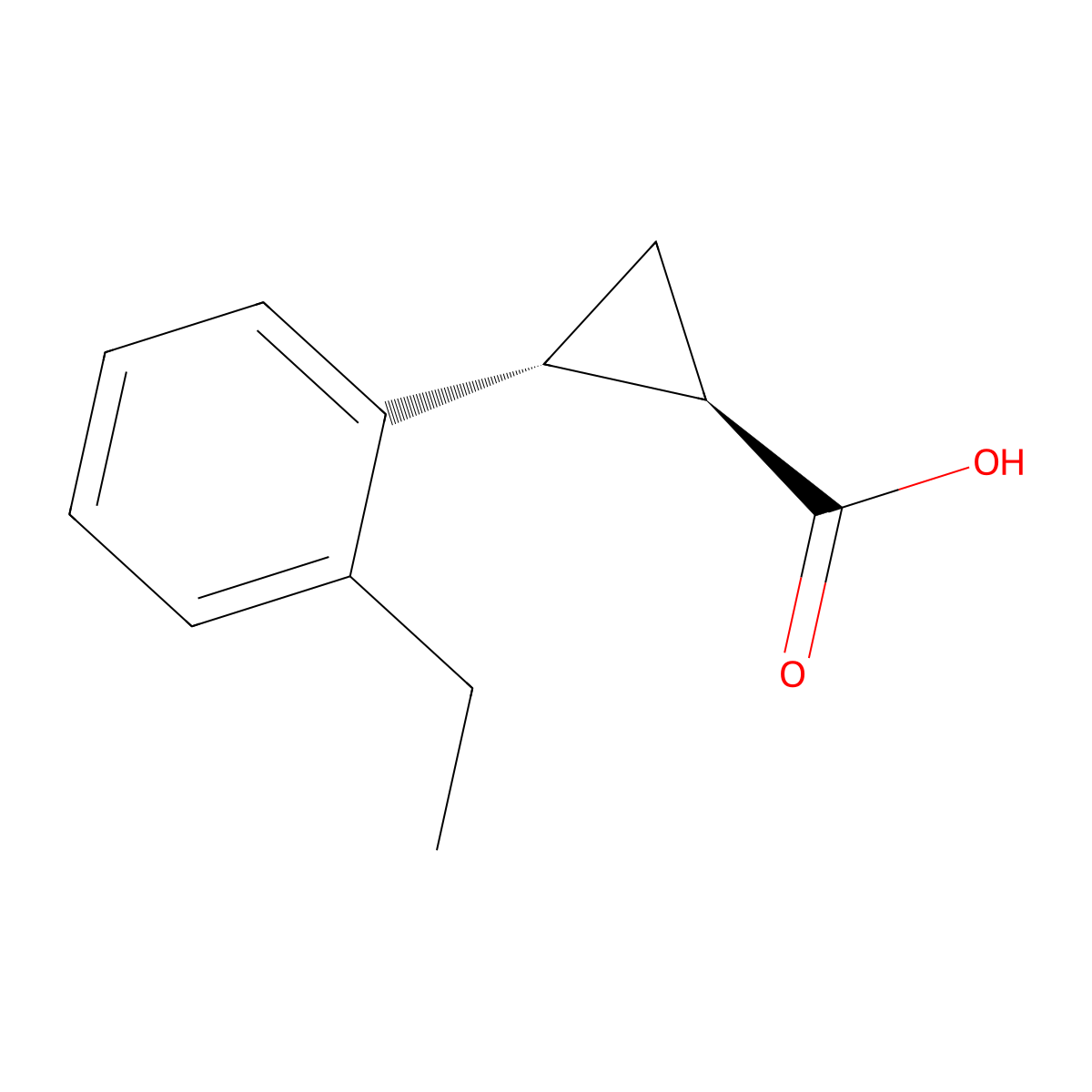 rac-(1R,2R)-2-(2-ethylphenyl)cyclopropane-1-carboxylic acid molecular structure, CAS 1807895-95-9