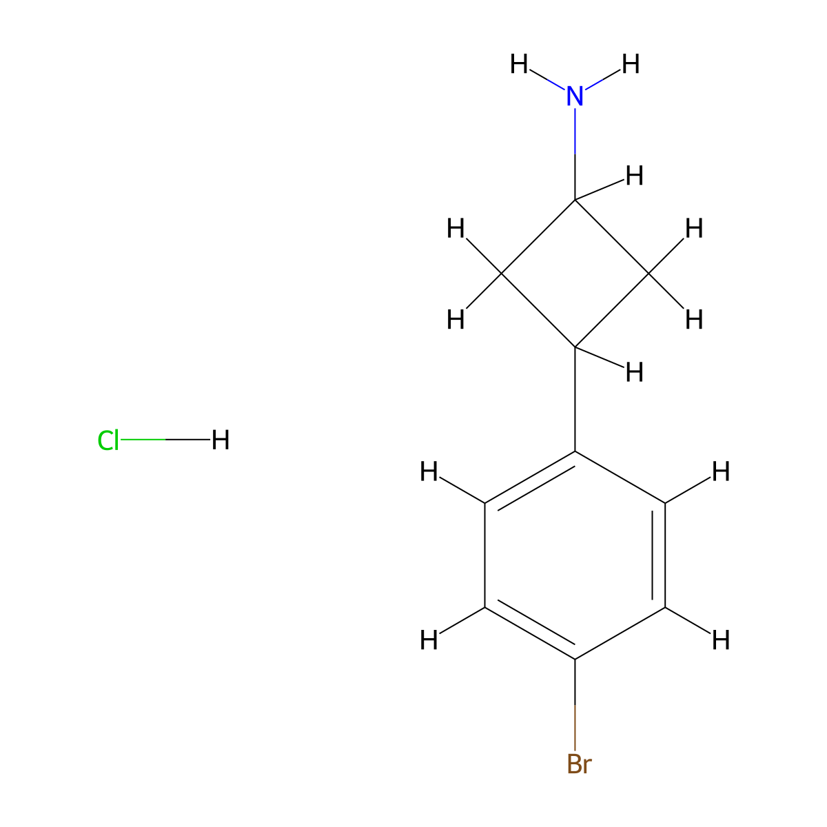 3-(4-Bromophenyl)cyclobutan-1-amine hydrochloride molecular structure, CAS 1807896-07-6