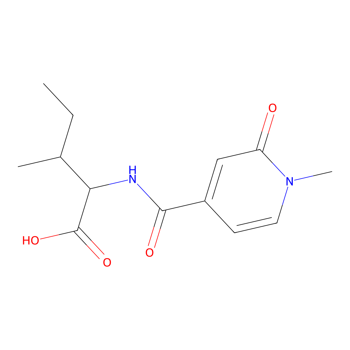 (2S,3S)-3-methyl-2-[(1-methyl-2-oxo-1,2-dihydropyridin-4-yl)formamido]pentanoic acid molecular structure, CAS 1807896-11-2