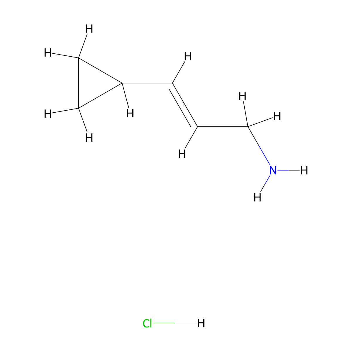 3-Cyclopropylprop-2-en-1-amine hydrochloride molecular structure, CAS 1807896-14-5