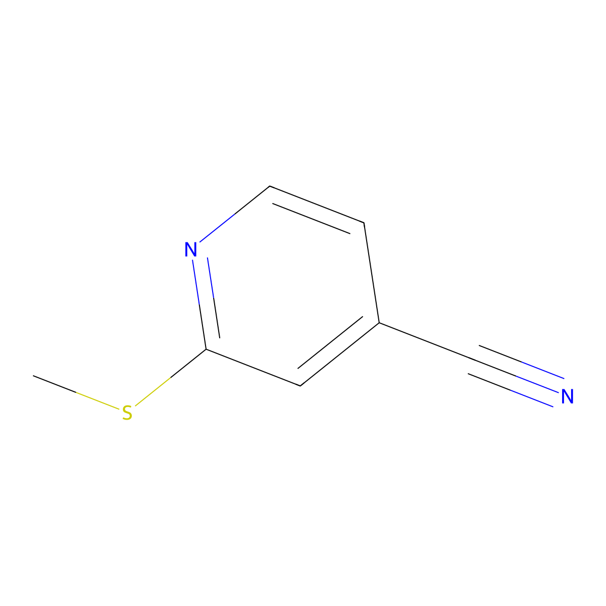 2-(Methylthio)isonicotinonitrile molecular structure, CAS 180790-90-3