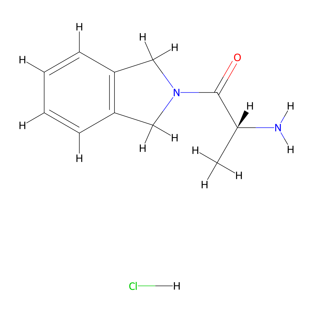 (2R)-2-amino-1-(2,3-dihydro-1H-isoindol-2-yl)propan-1-one hydrochloride molecular structure, CAS 1807901-39-8