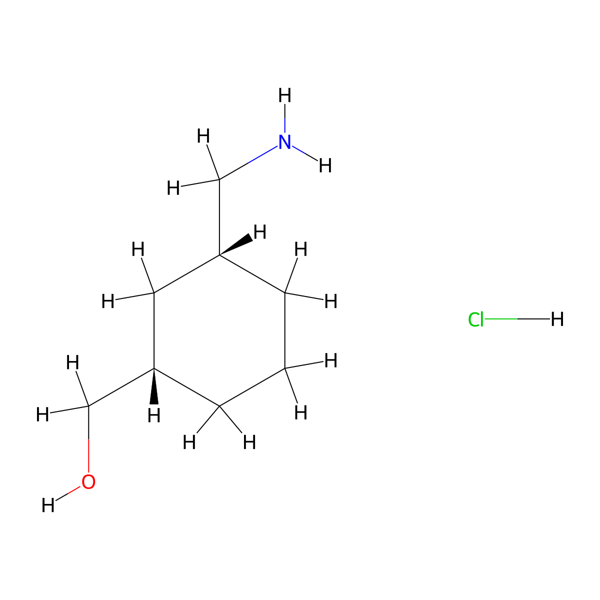 rac-[(1R,3S)-3-(aminomethyl)cyclohexyl]methanol hydrochloride molecular structure, CAS 1807901-48-9