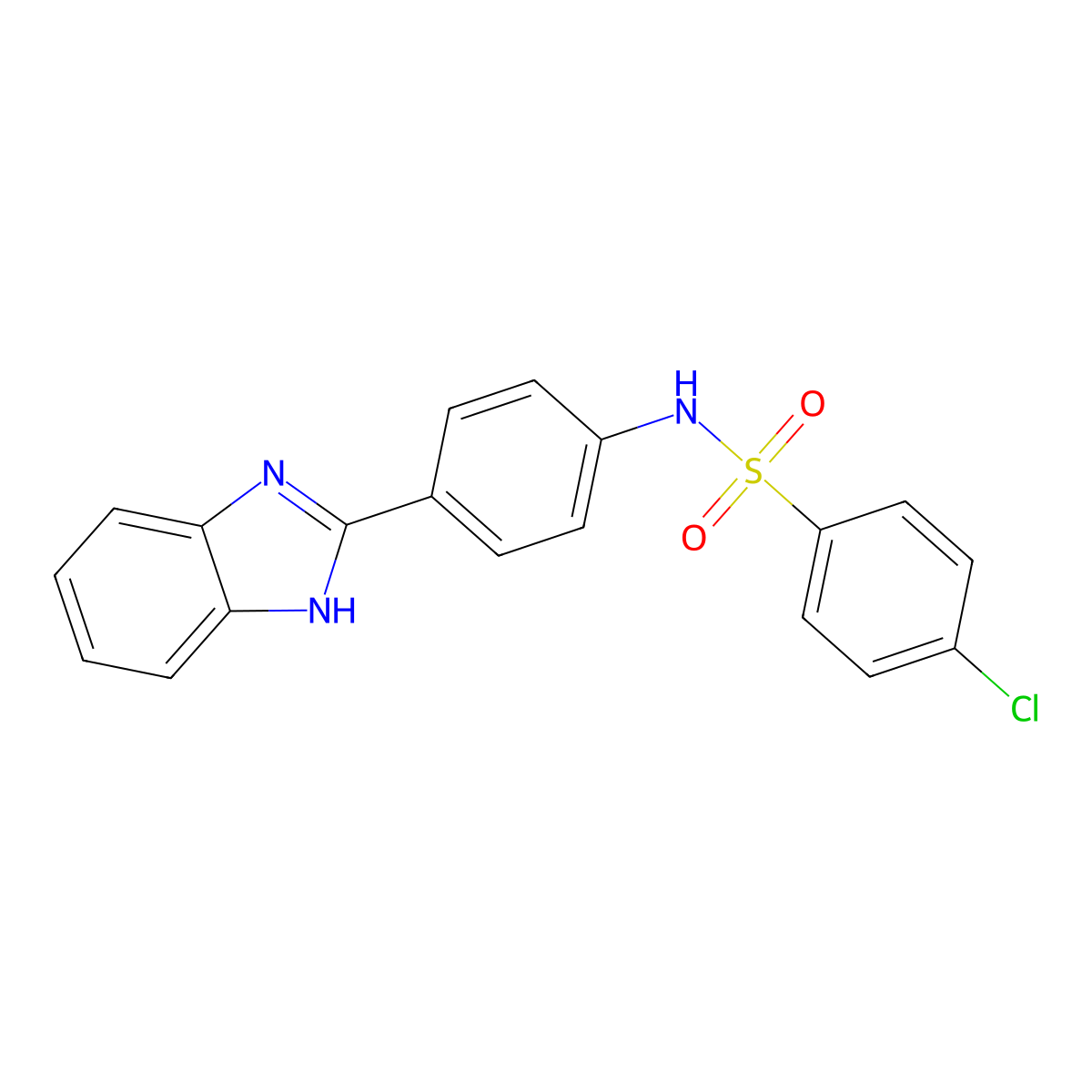 N-[4-(1H-benzimidazol-2-yl)phenyl]-4-chlorobenzenesulfonamide molecular structure, CAS 180791-79-1