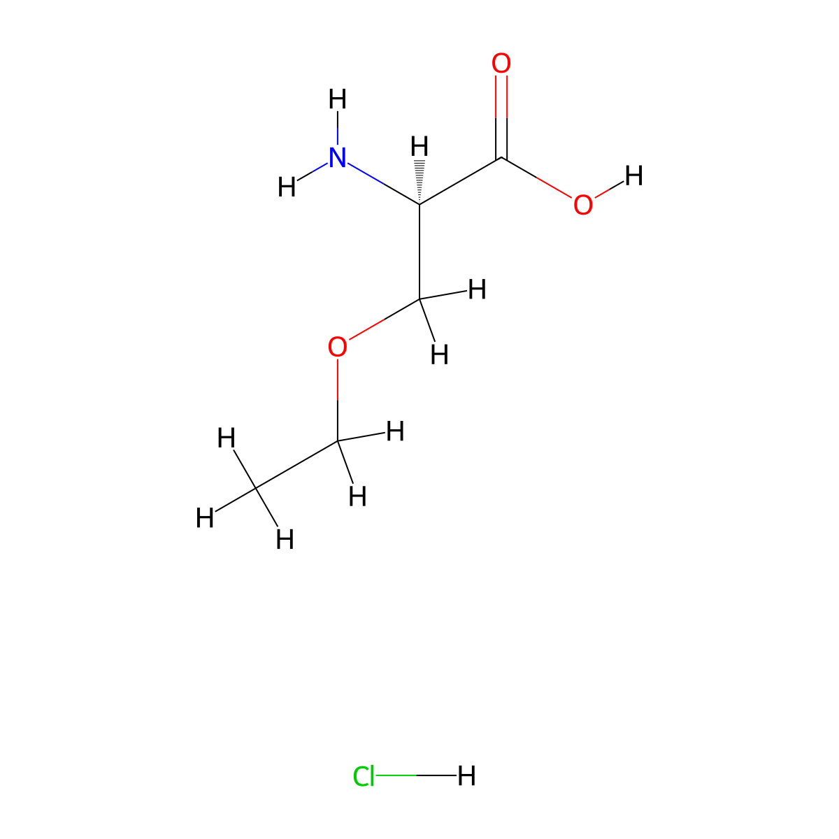 (2R)-2-amino-3-ethoxypropanoic acid hydrochloride molecular structure, CAS 1807912-09-9