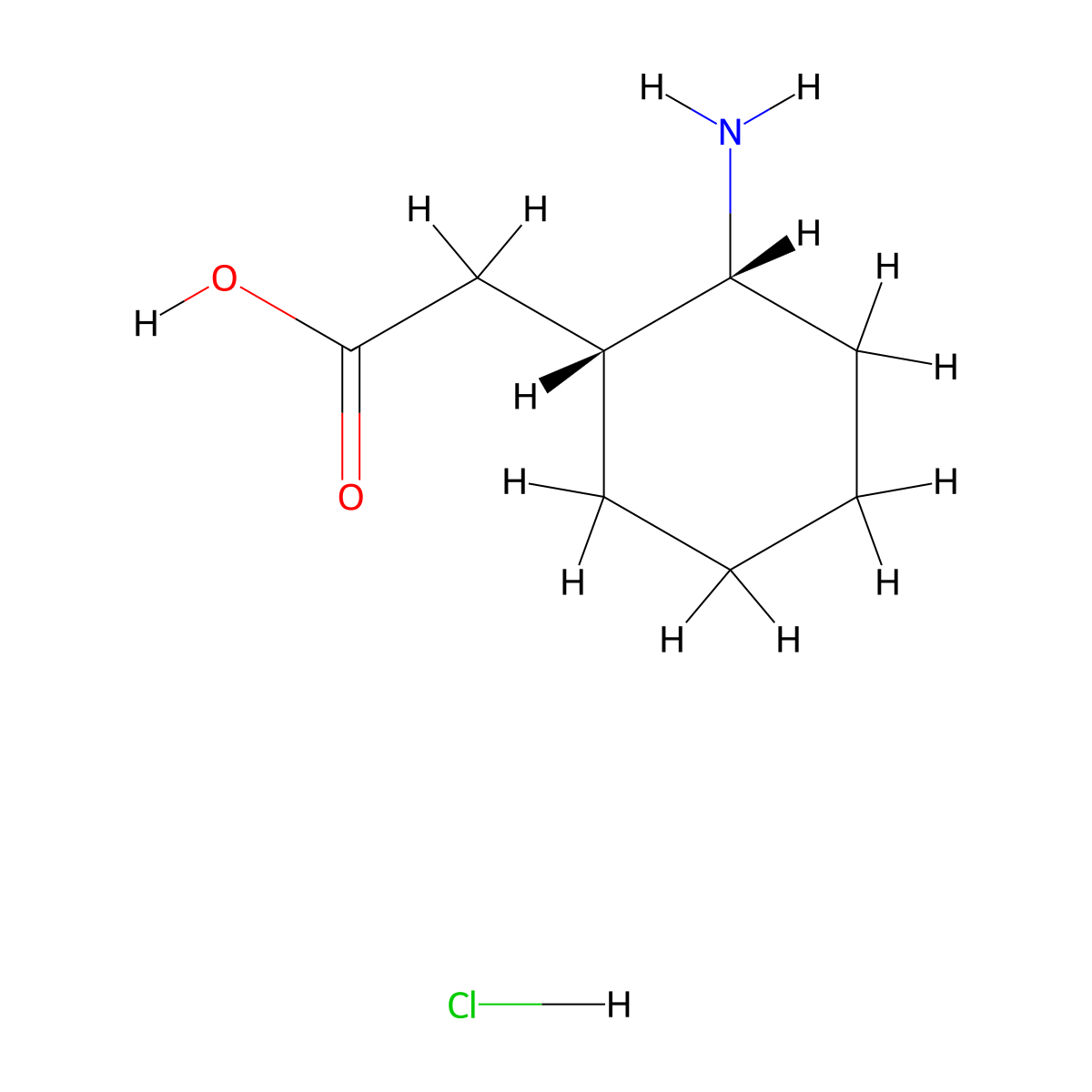 2-[(1R,2R)-2-aminocyclohexyl]acetic acid hydrochloride molecular structure, CAS 1807912-15-7