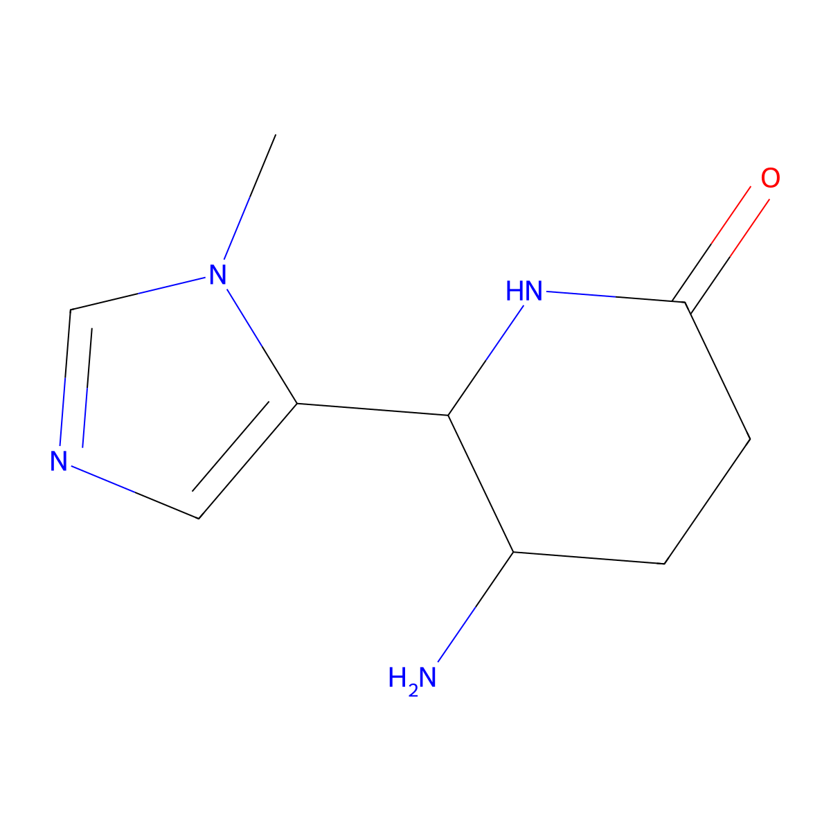 (5R,6R)-5-amino-6-(1-methyl-1H-imidazol-5-yl)piperidin-2-one molecular structure, CAS 1807912-29-3