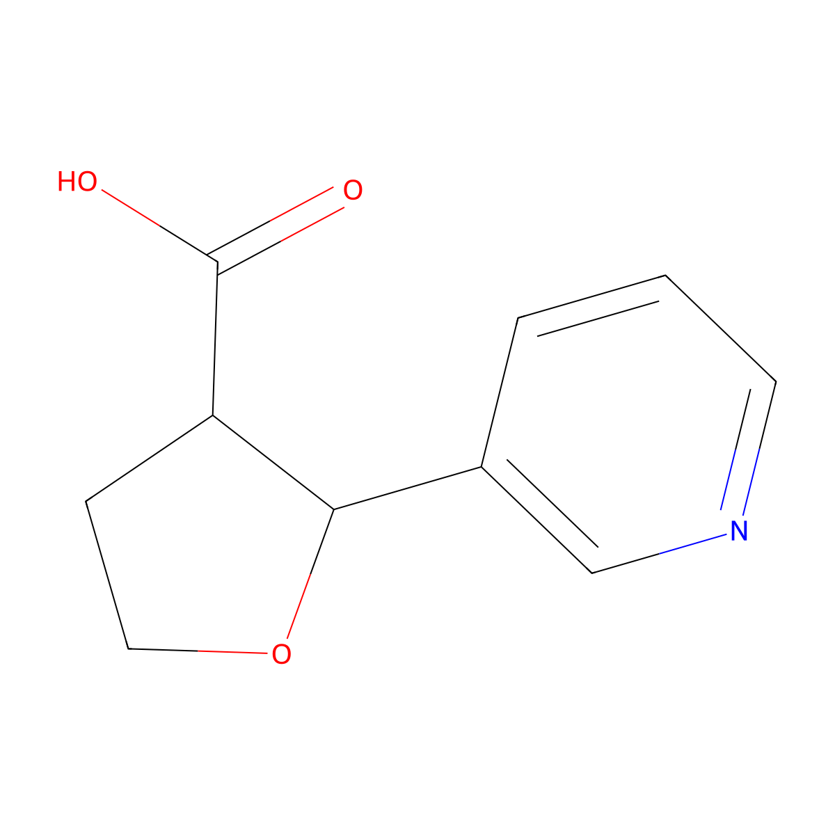 (2R,3R)-2-Pyridin-3-yloxolane-3-carboxylic acid molecular structure, CAS 1807912-32-8