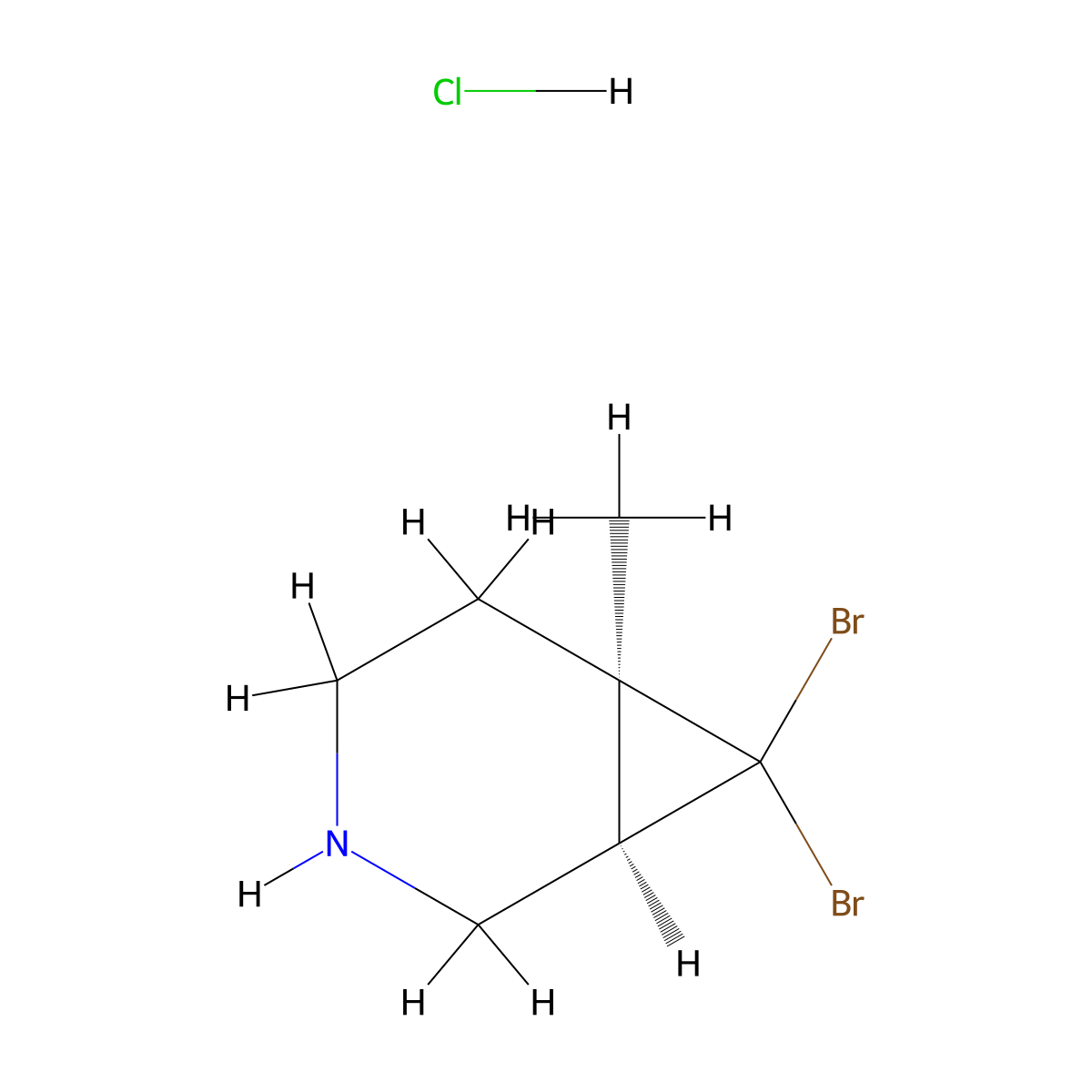 (1R,6R)-7,7-Dibromo-6-methyl-3-azabicyclo[4.1.0]heptane hydrochloride molecular structure, CAS 1807912-35-1