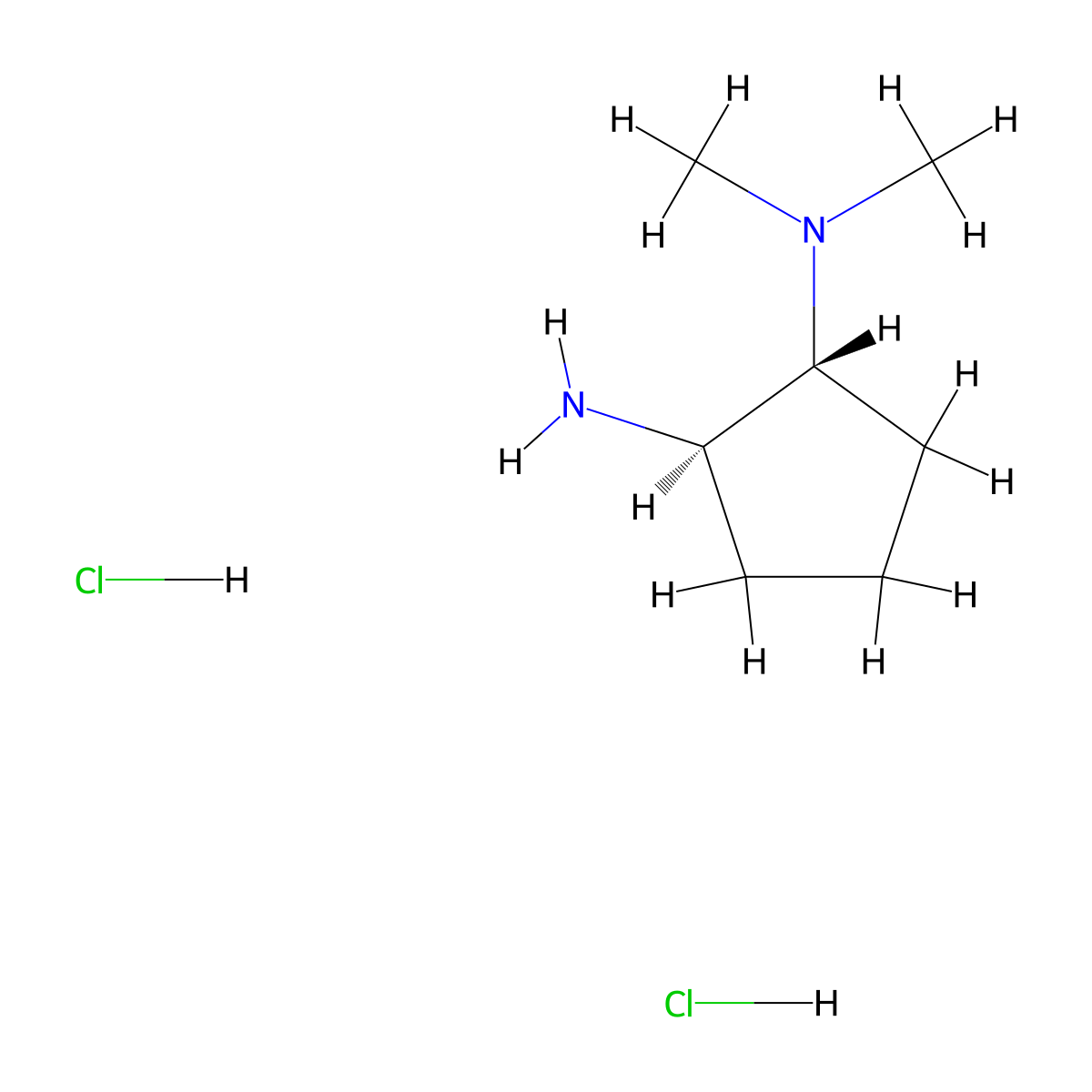(1R,2R)-1-N,1-N-dimethylcyclopentane-1,2-diamine dihydrochloride molecular structure, CAS 1807914-23-3