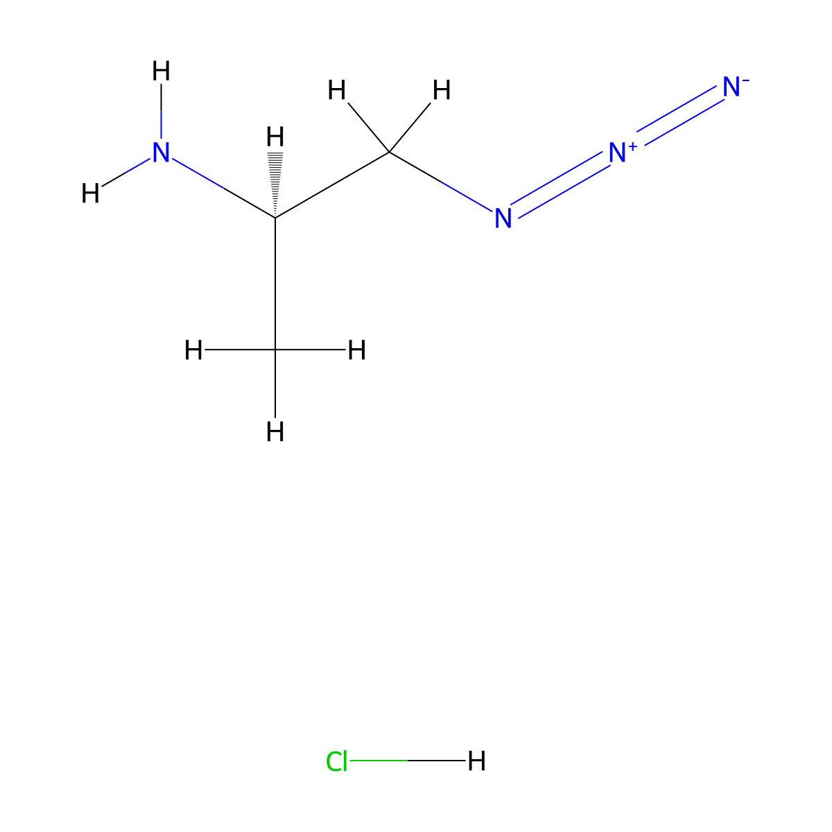 (2R)-1-azidopropan-2-amine hydrochloride molecular structure, CAS 1807914-38-0