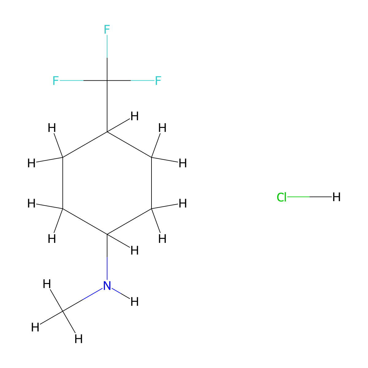 N-methyl-4-(trifluoromethyl)cyclohexan-1-amine hydrochloride molecular structure, CAS 1807916-58-0