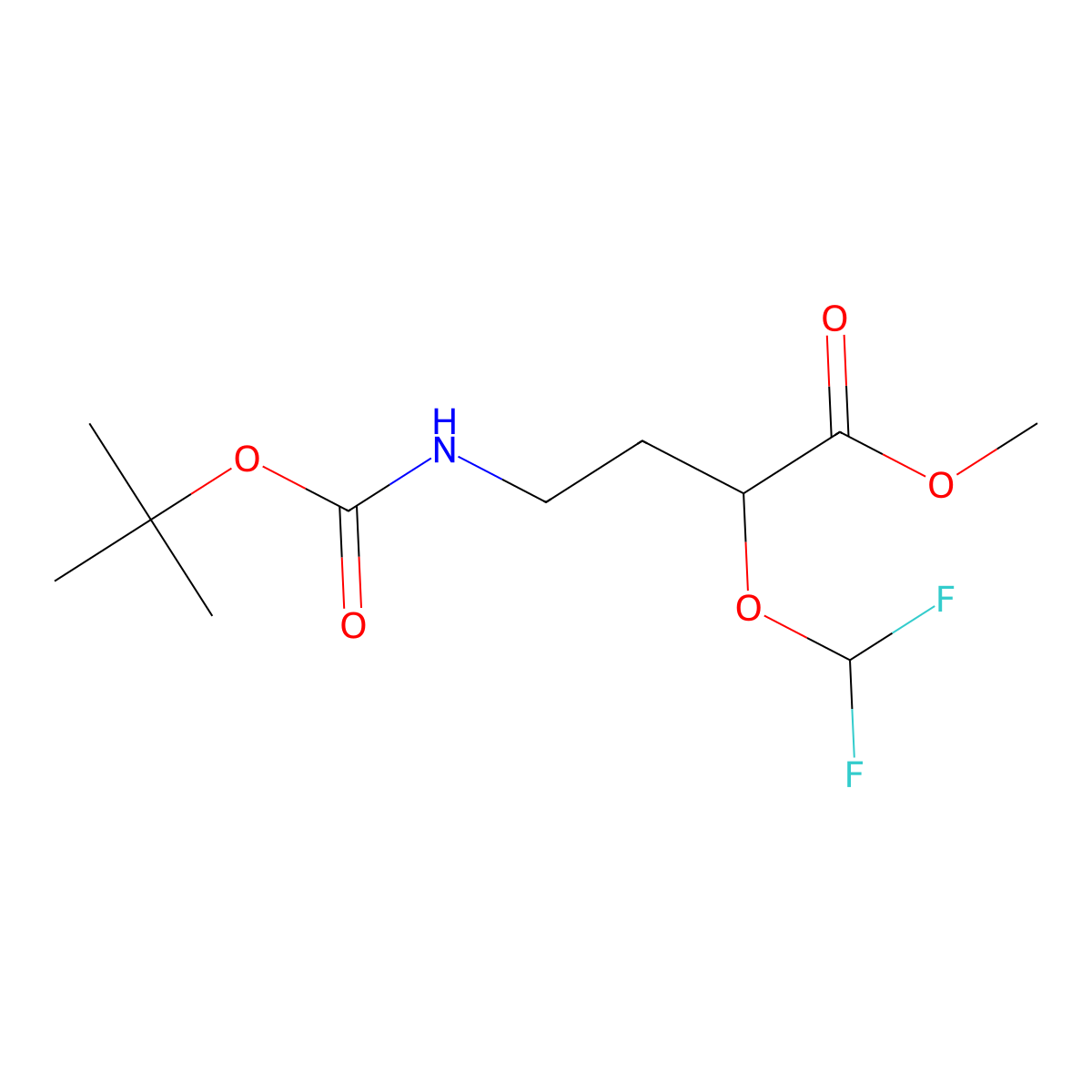 (S)-Methyl 4-((tert-butoxycarbonyl)amino)-2-(difluoromethoxy)butanoate molecular structure, CAS 1807916-70-6