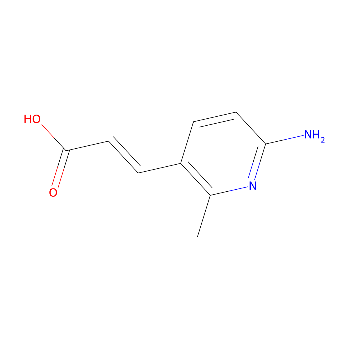 3-(6-Amino-2-methyl-3-pyridinyl)prop-2-enoic acid molecular structure, CAS 1807920-20-2