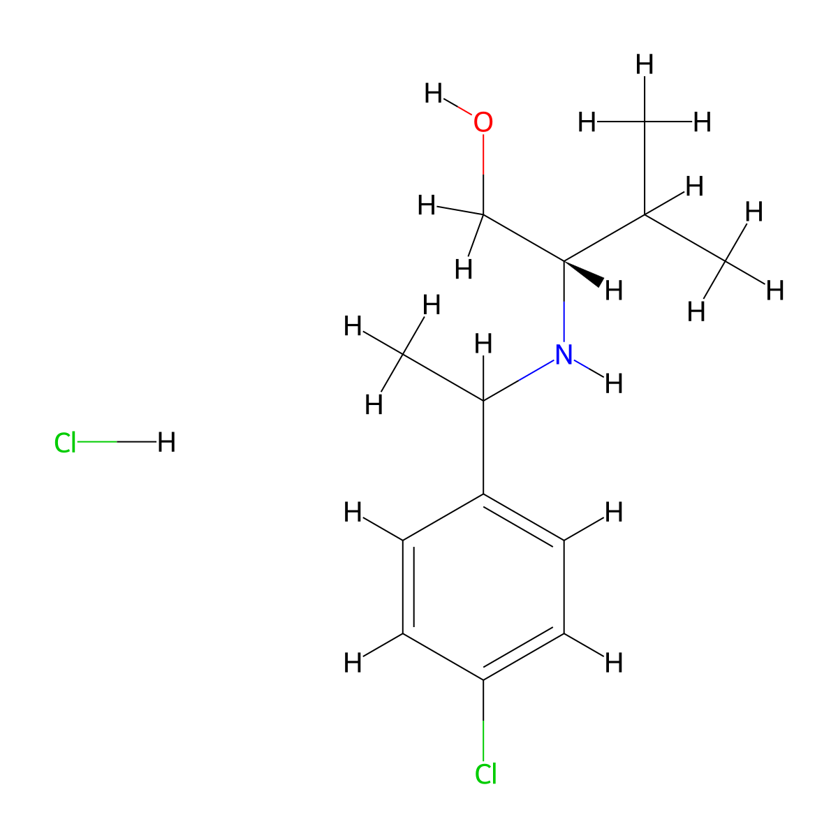 (2S)-2-{[1-(4-chlorophenyl)ethyl]amino}-3-methylbutan-1-ol hydrochloride molecular structure, CAS 1807920-88-2