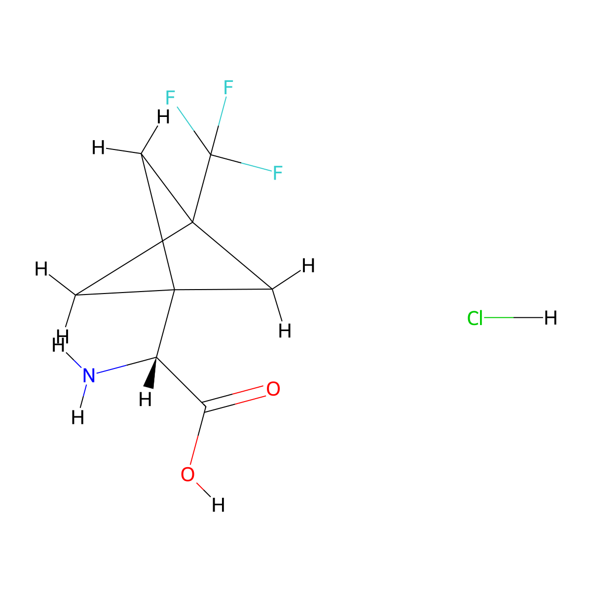 (2R)-2-amino-2-[3-(trifluoromethyl)bicyclo[1.1.1]pentan-1-yl]acetic acid hydrochloride molecular structure, CAS 1807920-97-3