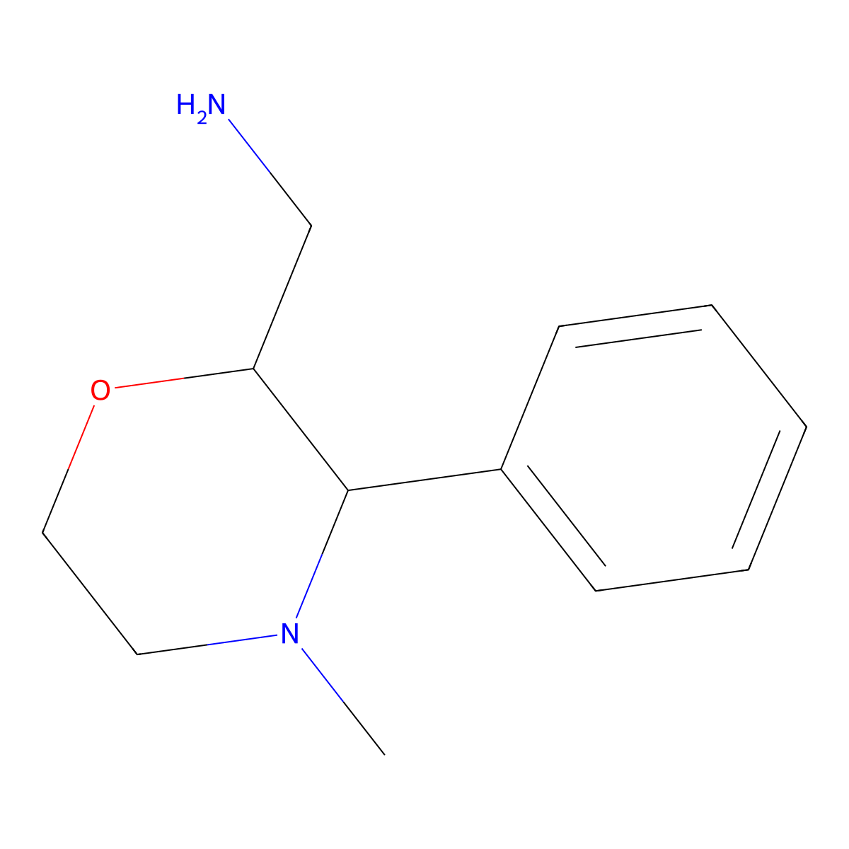 [(2S,3S)-4-methyl-3-phenylmorpholin-2-yl]methanamine molecular structure, CAS 1807921-01-2
