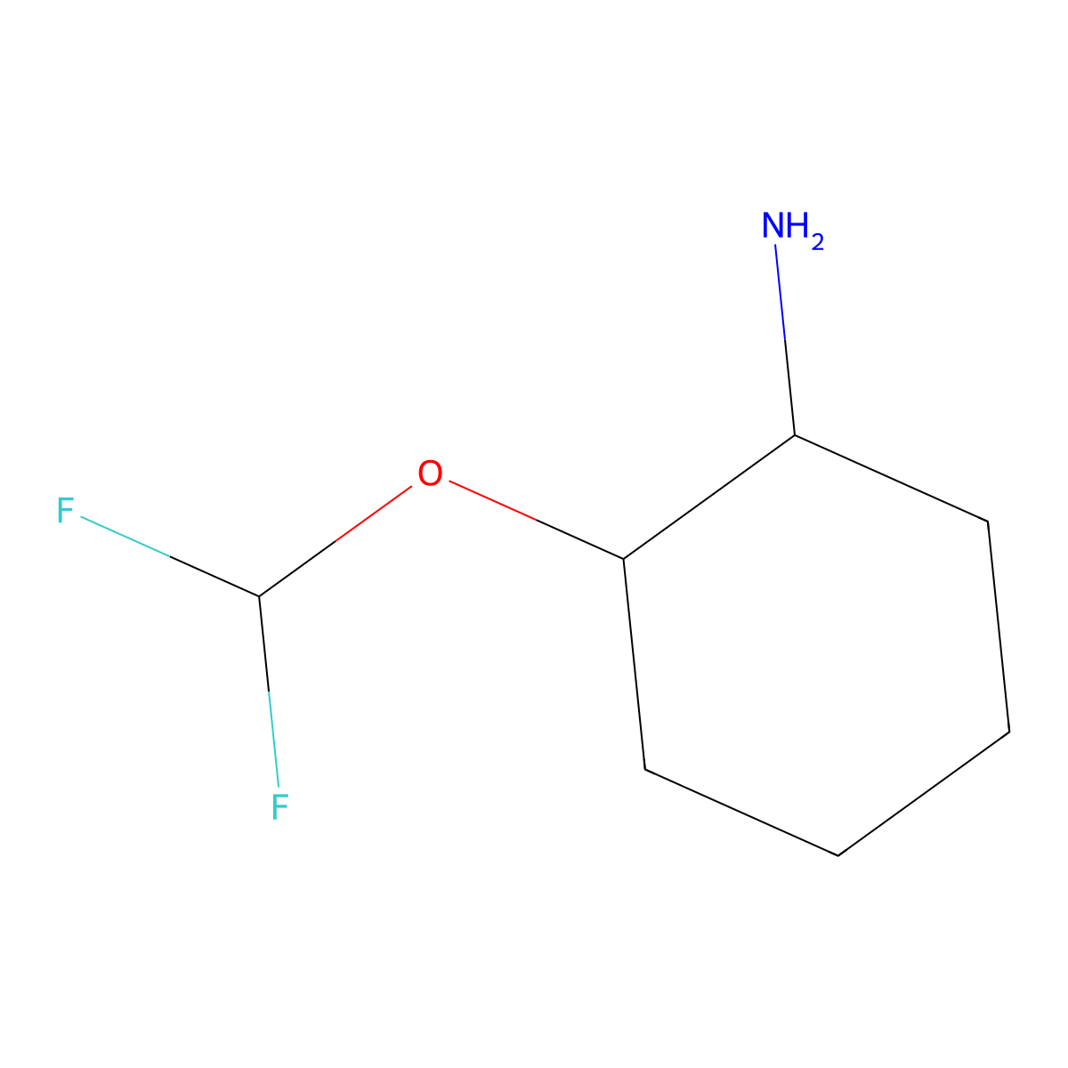 trans-2-(Difluoromethoxy)cyclohexan-1-amine molecular structure, CAS 1807921-12-5