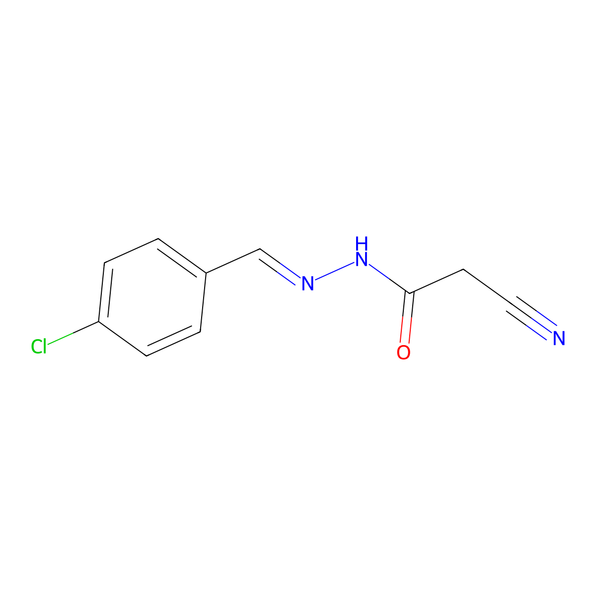 N'-[(4-chlorophenyl)methylene]-2-cyanoacetohydrazide molecular structure, CAS 180793-13-9