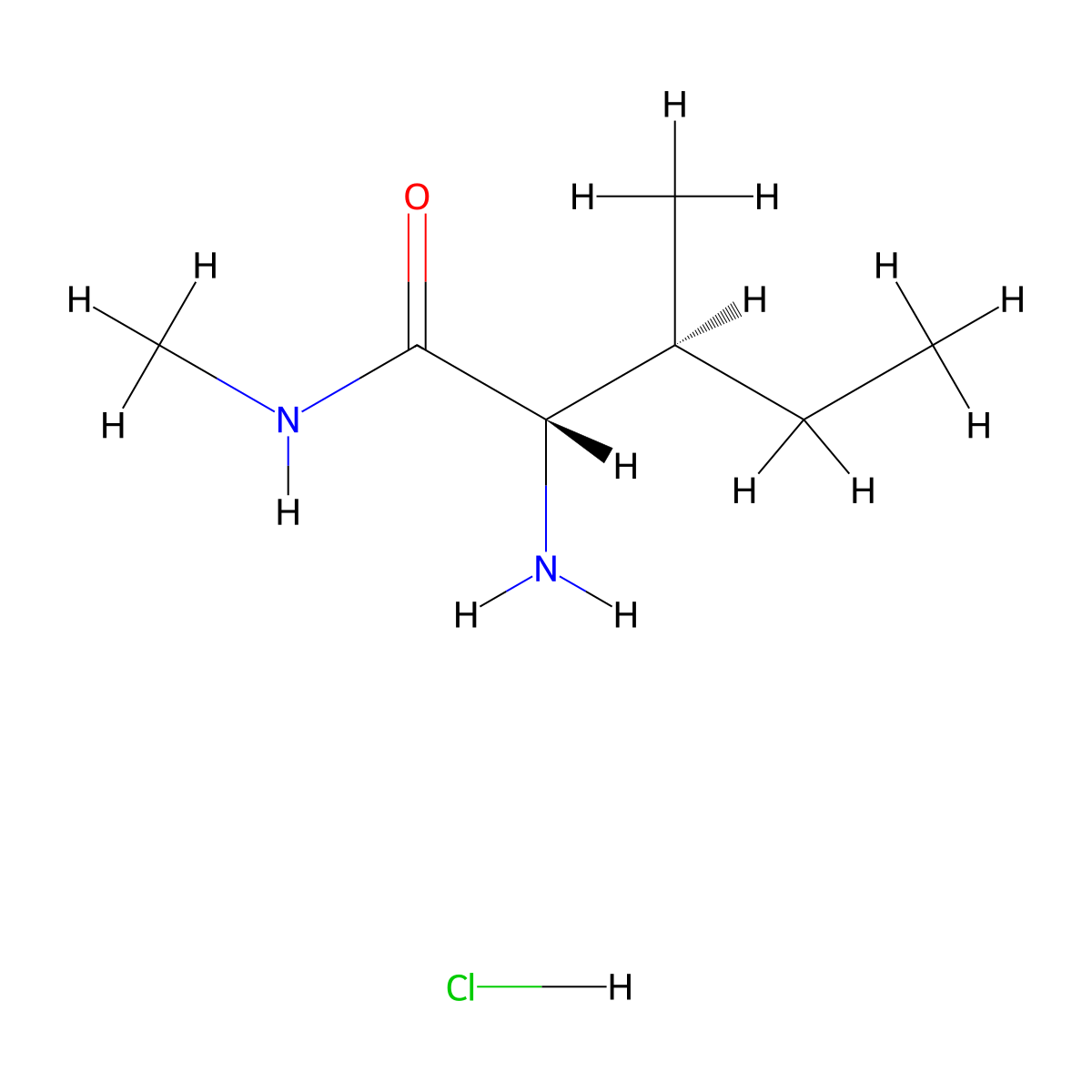 (2S,3S)-2-amino-N,3-dimethylpentanamide hydrochloride molecular structure, CAS 1807933-89-6
