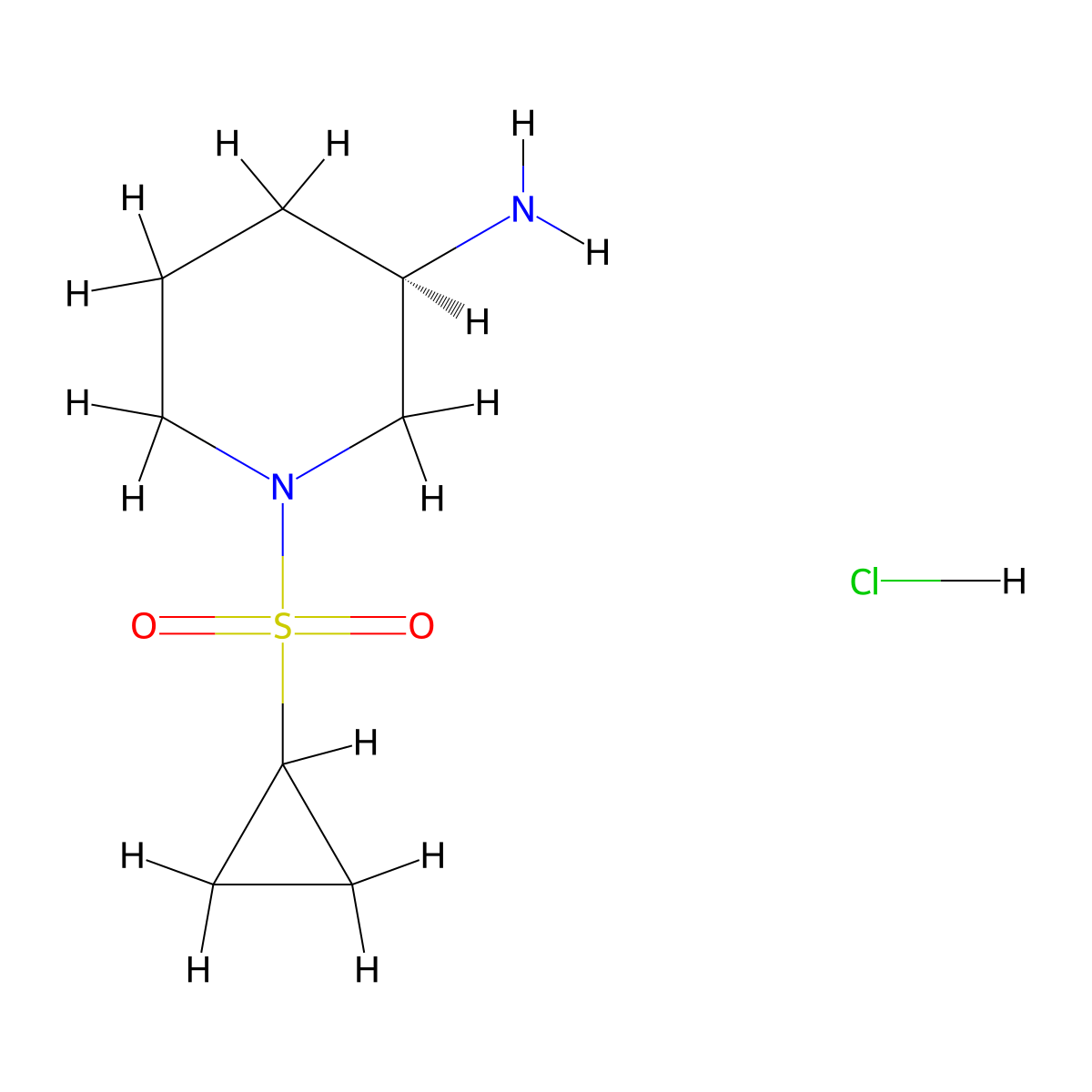 (3R)-1-(cyclopropanesulfonyl)piperidin-3-amine hydrochloride molecular structure, CAS 1807934-01-5