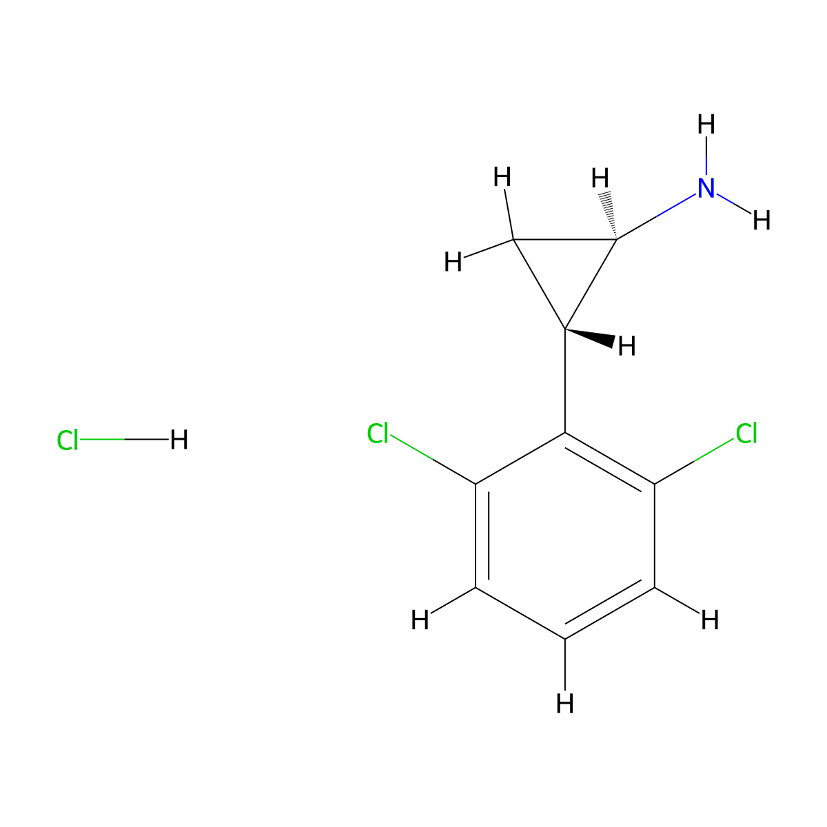 (1R,2S)-2-(2,6-Dichlorophenyl)cyclopropan-1-amine;hydrochloride molecular structure, CAS 1807934-05-9