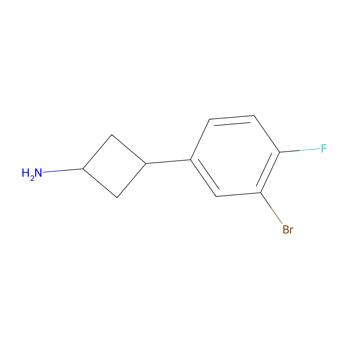 (1r,3r)-3-(3-Bromo-4-fluorophenyl)cyclobutan-1-amine molecular structure, CAS 1807936-49-7