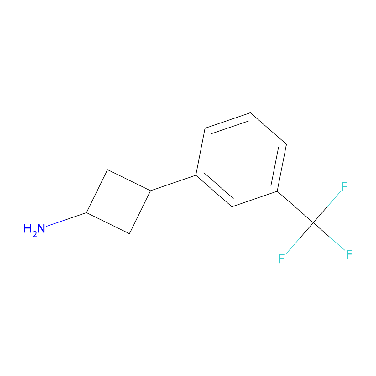 3-[3-(Trifluoromethyl)phenyl]cyclobutan-1-amine molecular structure, CAS 1807936-50-0