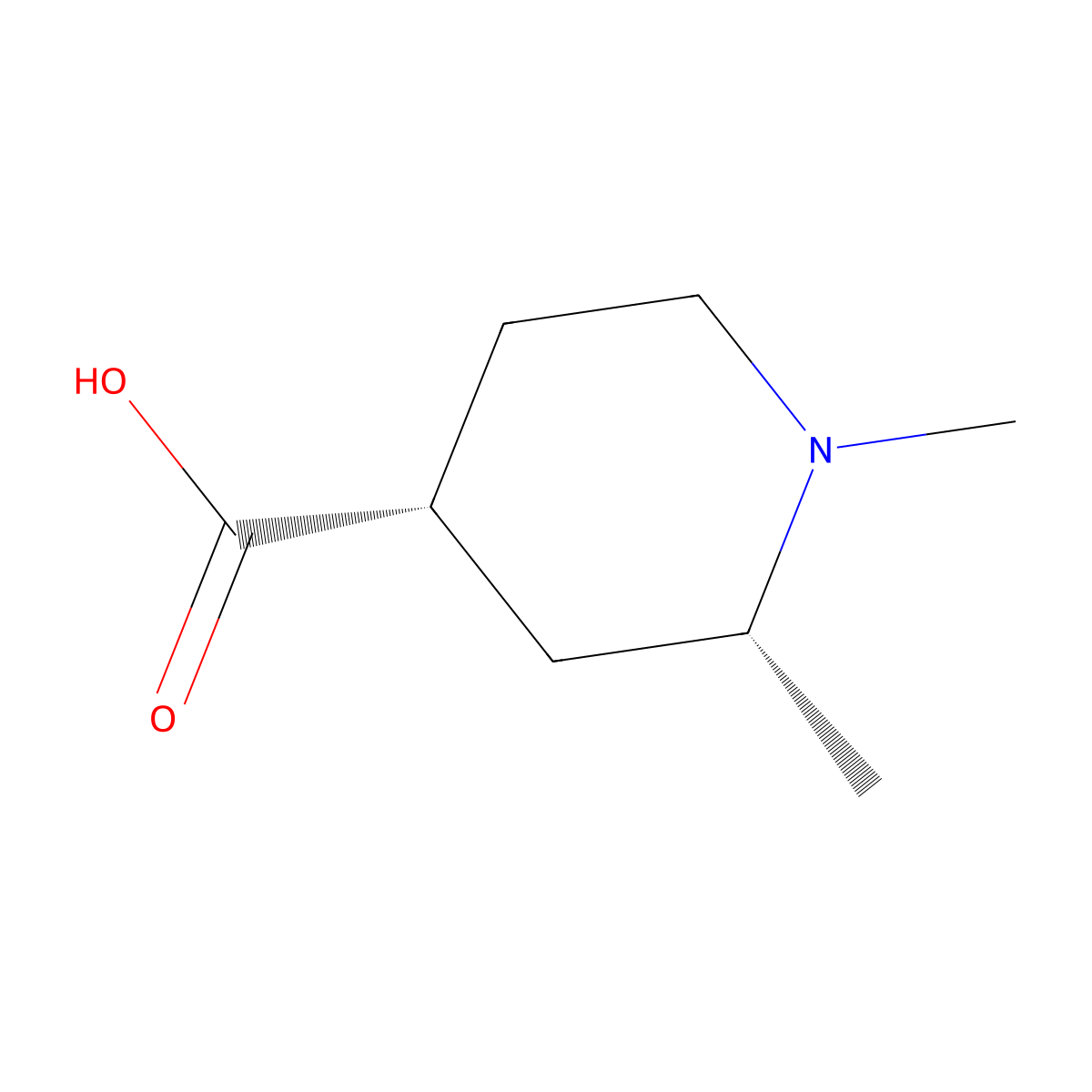 rac-(2R,4R)-1,2-dimethylpiperidine-4-carboxylic acid molecular structure, CAS 1807936-83-9